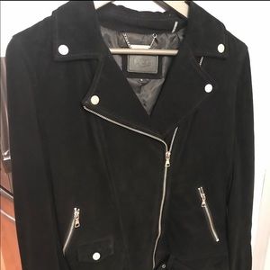 Black suede Moto Jacket. Wmns M